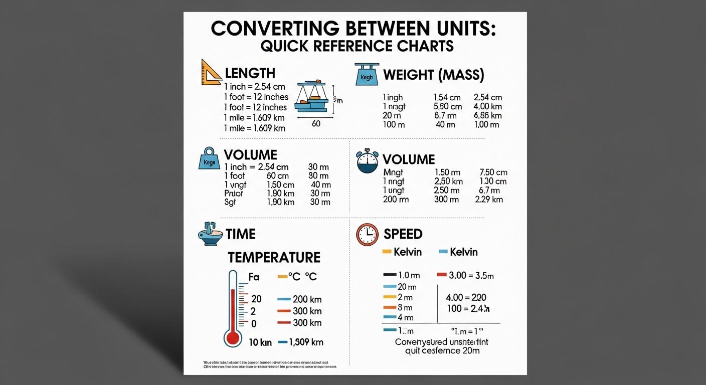 Converting Between Units Quick Reference Charts