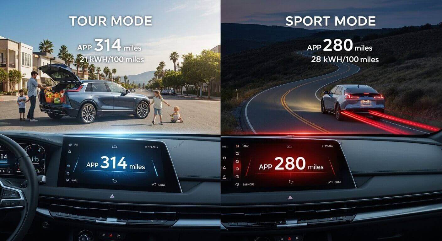 Do the Driving Modes in Cadillac Lyriq Offer Different Ranges or Battery Usages