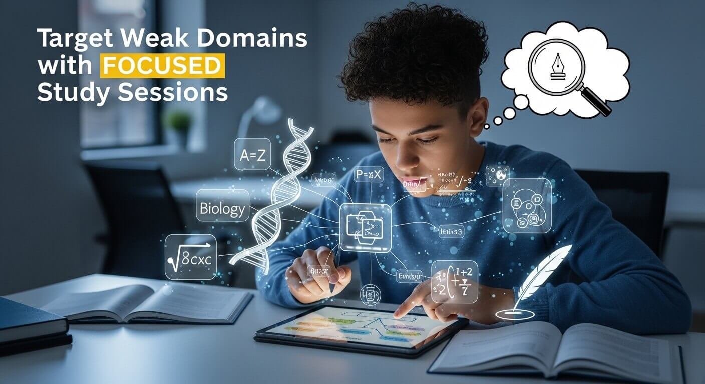 Target Weak Domains with Focused Study Sessions