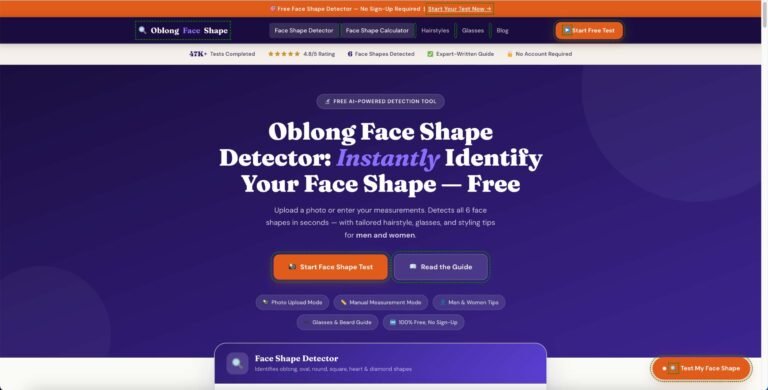 Oblong Face Shape: Hairstyles, Glasses & Calculator 2026